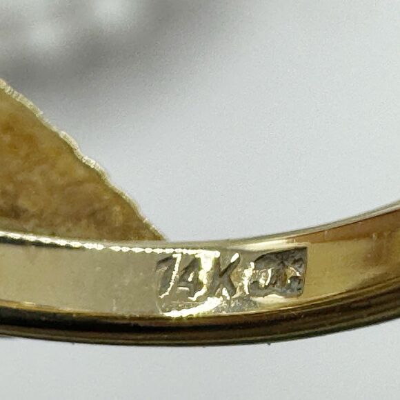 Vtg 14K Yellow Gold Carved Rose Ring With Leaves 2.4g Fine Jewelry Size 5.5 Band - Picture 3 of 16